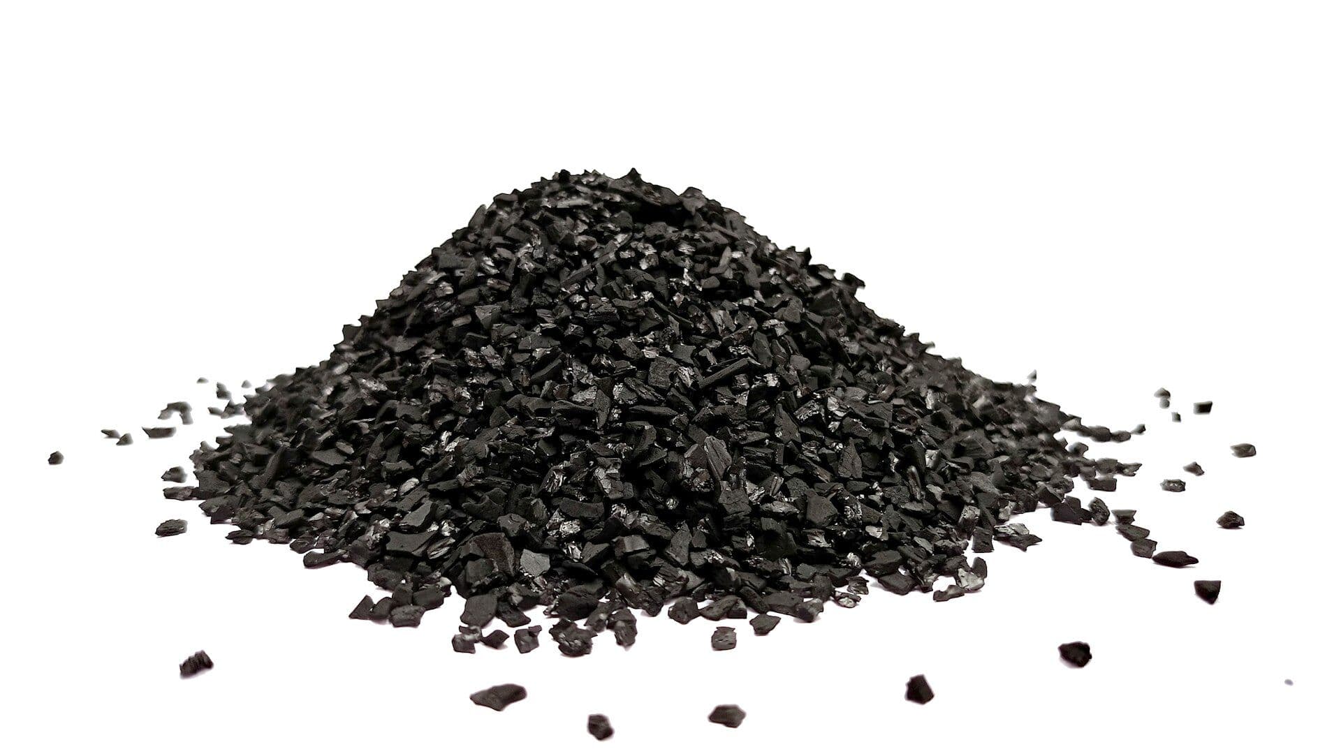 A heap of coconut-shell activated carbon granules